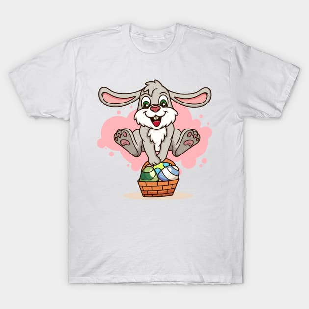 Easter Bunny with Eggs T-Shirt by Cool Abstract Design